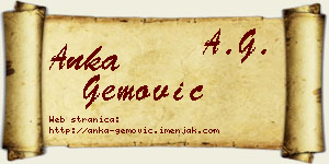 Anka Gemović vizit kartica